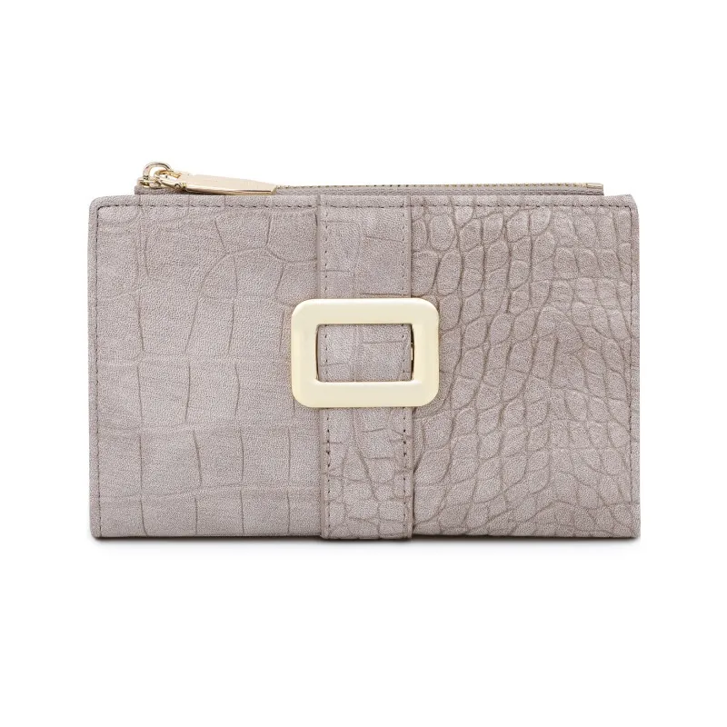 Funda de cuir personalitzada per a targetes d'identificació Cartera doble plegable